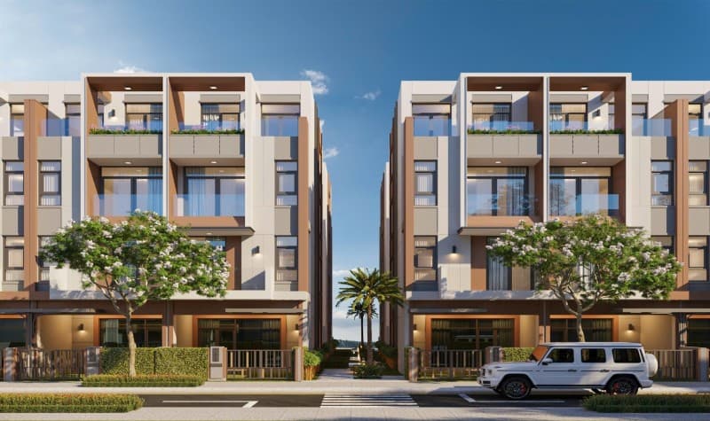 Nhà 4 tầng 107.5m² mặt tiền 5m LK4A-539 Hòa Minh 25, Liên Chiểu — gần biển, tiềm năng kinh doanh, mặt tiền đường lớn, ô tô đỗ cửa